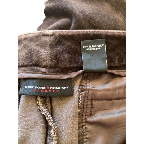 Women’s New York Company Stretch Size 10 Brown Velvet Pants Bootcut Flared - Picture 9 of 9